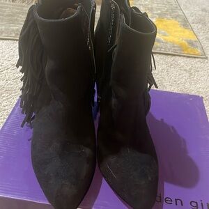 MADDEN GIRL Pave Western Fringe Wedge Ankle Boot